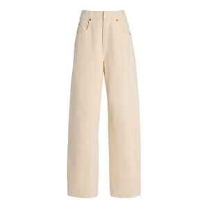 SLVRLAKE Camilla Rigid Curve-Waist Wide-Leg Jeans - 28 Ivory